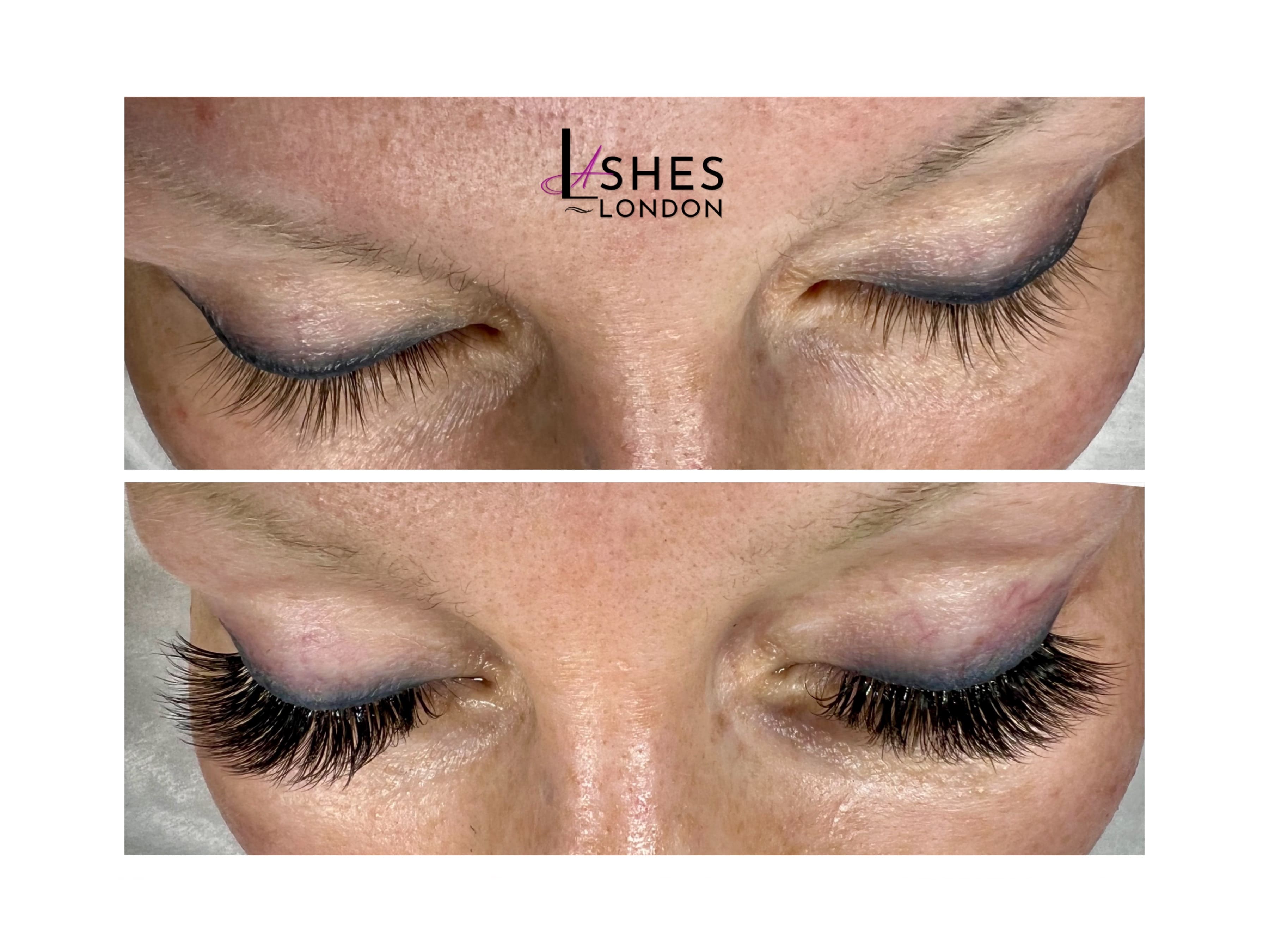 Cashmere volume lashes before and after 