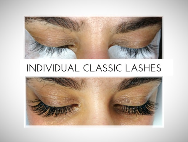 Individual classic lashes before after